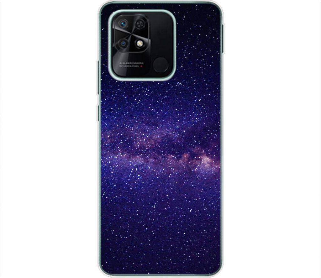König Design Hülle kompatibel mit Xiaomi Redmi 10C Kunststoff Soft Handyhülle - Handy Case Sternenhimmel