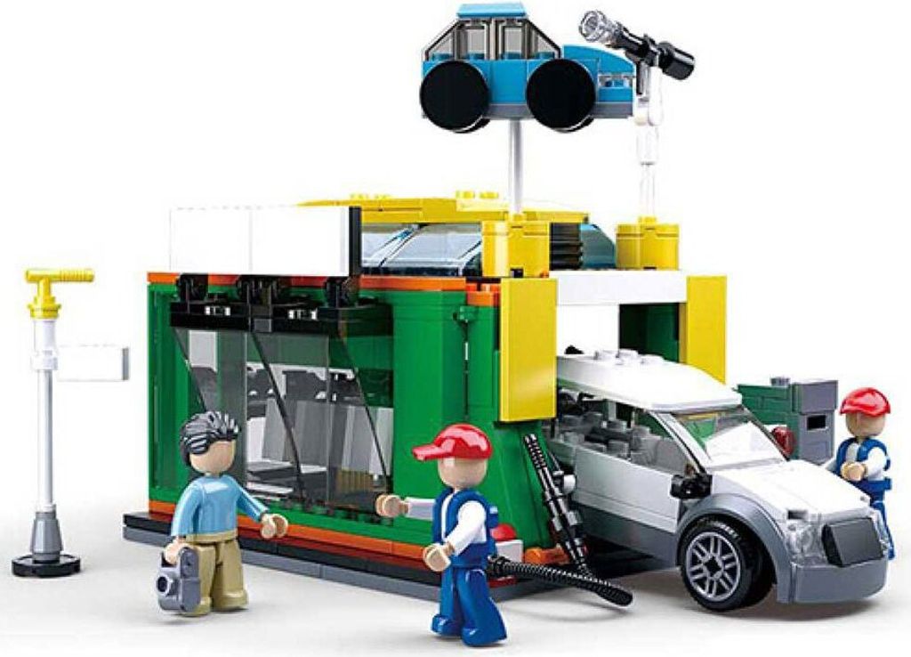 Sluban Stadtauto-waschanlagen-bau-spiel 323 Stücke Durchsichtig Durchsichtig One Size