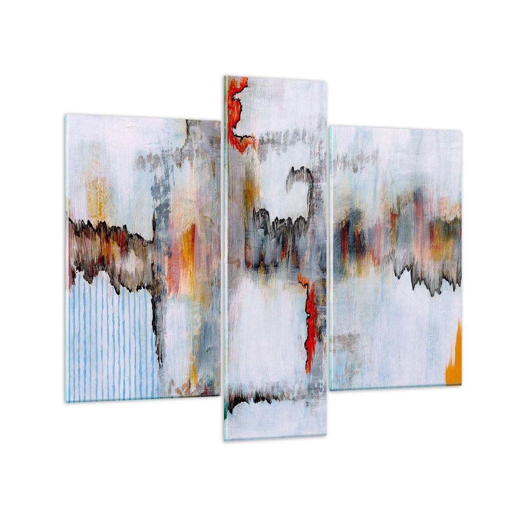 Bilder auf glas - Abstraktion modern - 95x80cm - Glasbilder - Wandbilder - Kunstdruck - zum Aufhängen bereit - Wanddekoration aus Glas - Glas Bild...