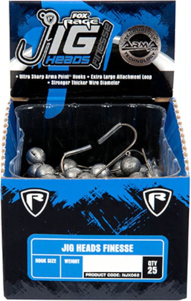 Fox Rage Jig Head Bulk - 25 Jigköpfe, Größe/Gewicht:Gr. 1/0 / 10g