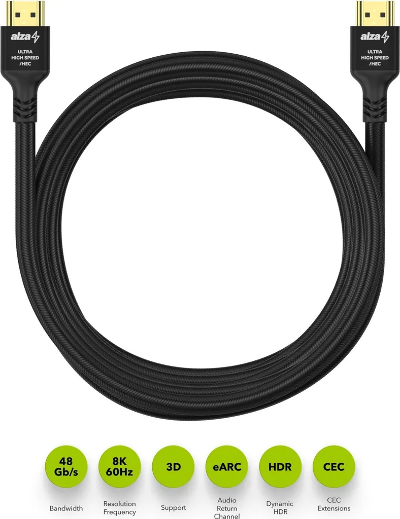 AlzaPower Premium HDMI 2.1 AluCore 8K 5m - Qualità Cinema