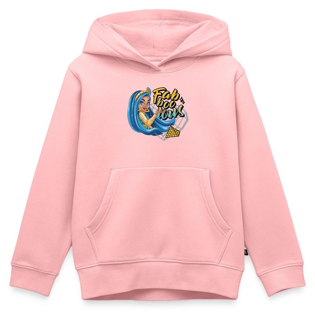 Spreadshirt Monster High Cleo De Nile Fab-Boo-Lous Kinder Premium Hoodie, 134/140 (8 Jahre), Rosa