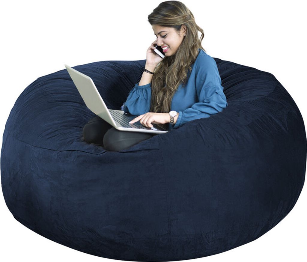 (6ft, Navy blau)Bean Bag Chair CoverStuhlkissen, multifunktionaler Sitzsack(nur Bezug, kein Füllstoff)