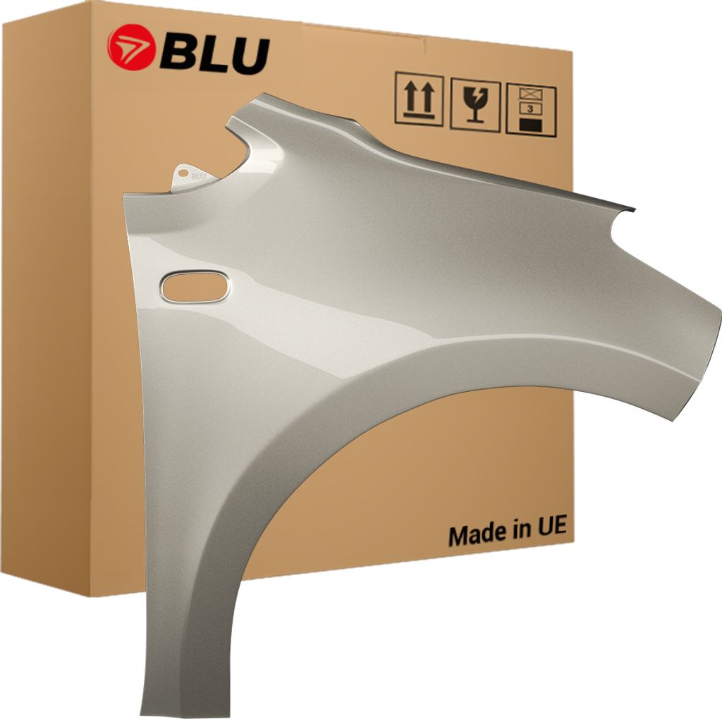 BLU Kotflügel Passend für Seat Mii LB7W Rechts Silber TungstenSilber | 2012-2019 | Vorderseite Vorne | Lackiert | Einbaufertig