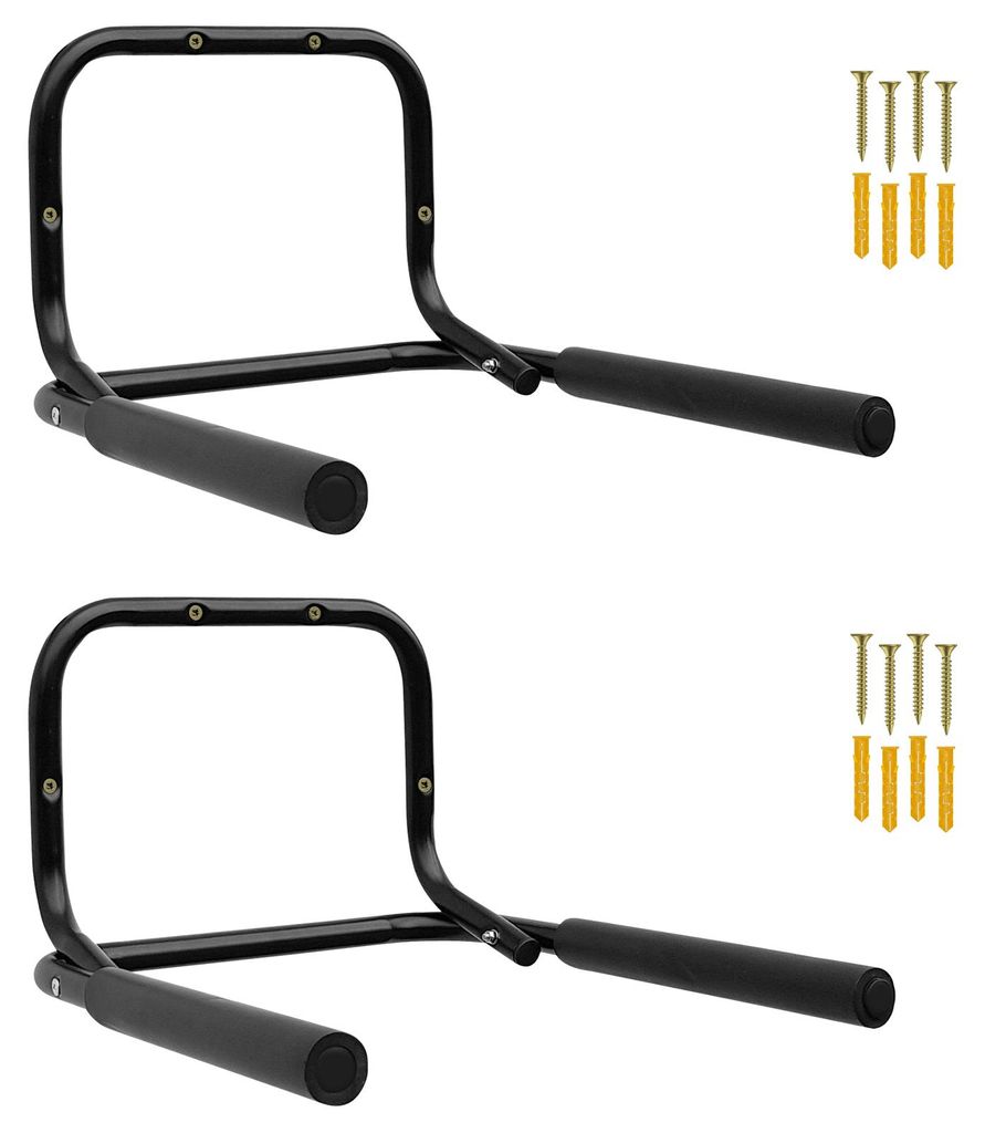 2x WELLGRO Wand Fahrradhalter - Stahl, schwarz, klappbar, Produktbild 