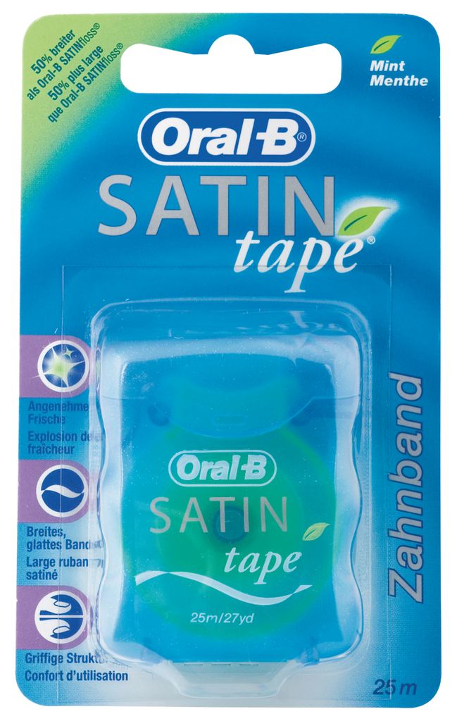 Oral B zubná niť saténová páska modrá blister 1 ks Obrázok produktu 