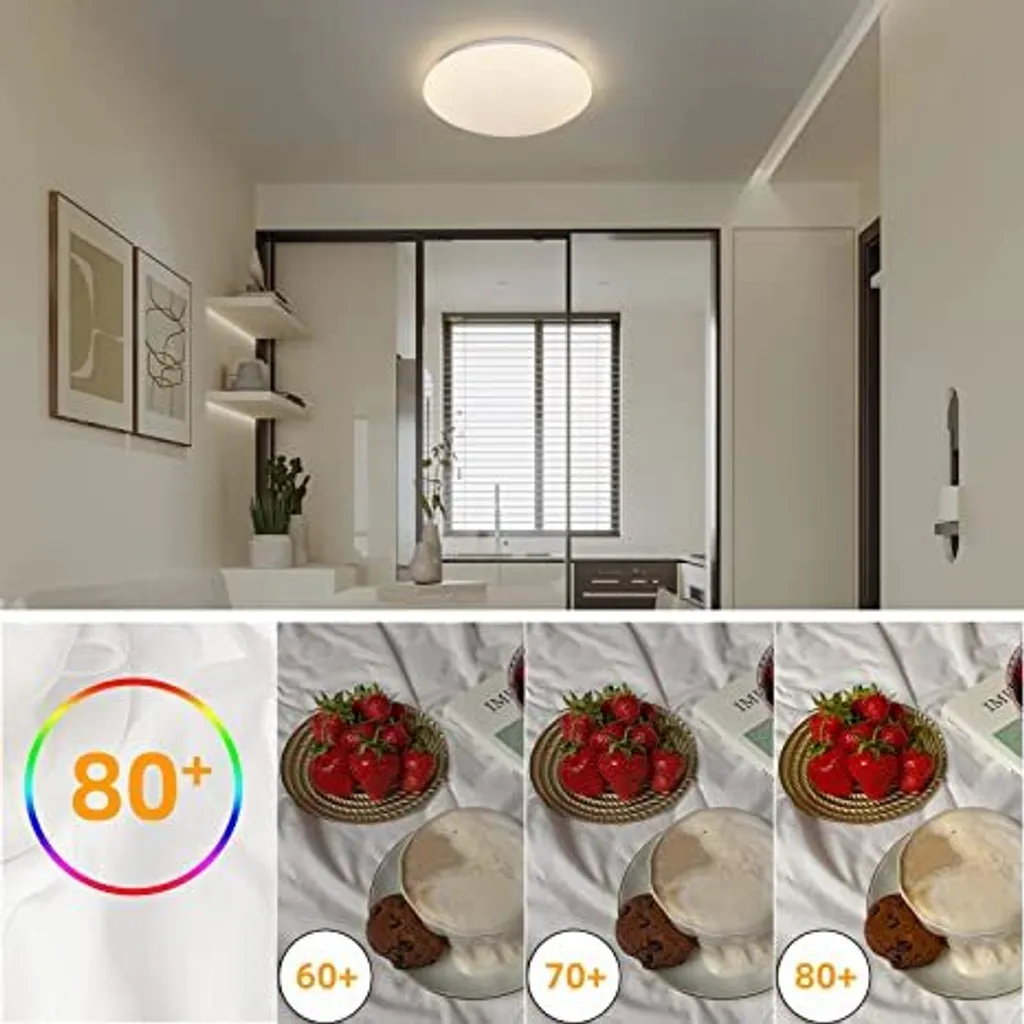 Plafonnier LED Dimmable avec Télécommande 37W pour Salon et Cuisine - 6