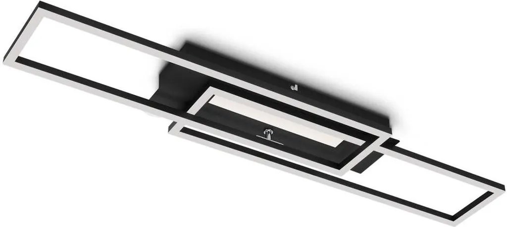 Luminaire de plafond LED design noir avec spots orientables et mémoire