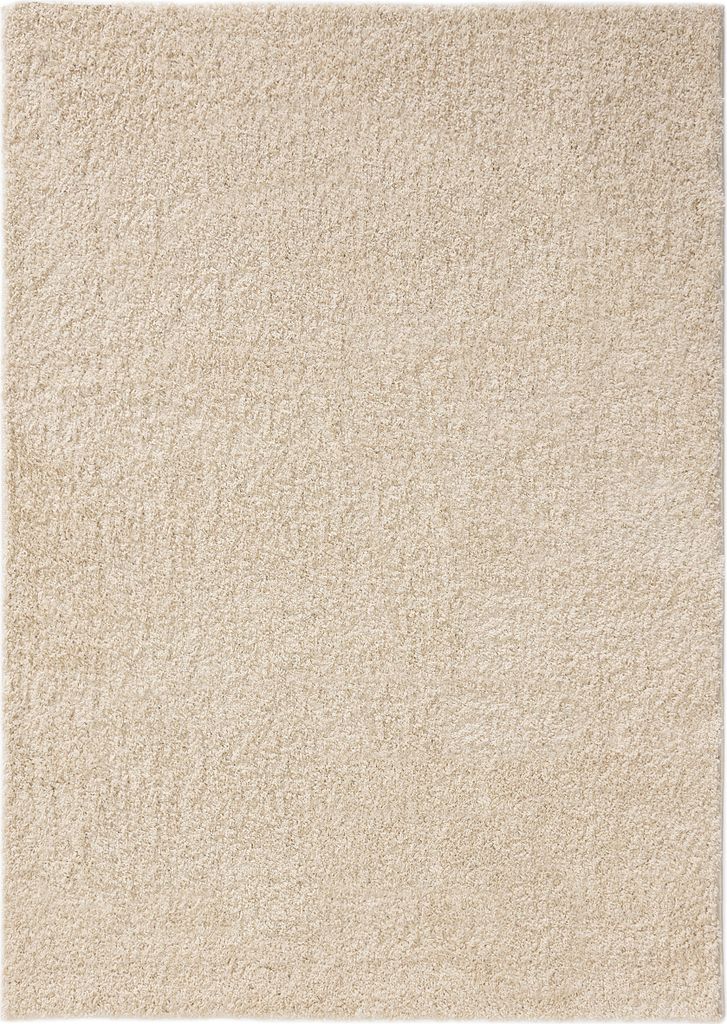 Waschbarer Hochflorteppich Soho Creme 120x170 cm Wohnzimmer Rechteckig Rutschfest Waschbar Hochflor benuta Flauschig Plüsch Shaggy Weich