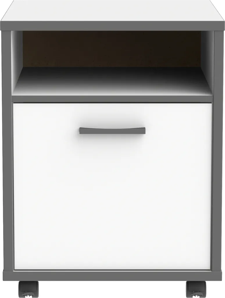 Rollcontainer KEFLAVIK Blanc et Anthrazit - Caisson de Bureau Mobile
