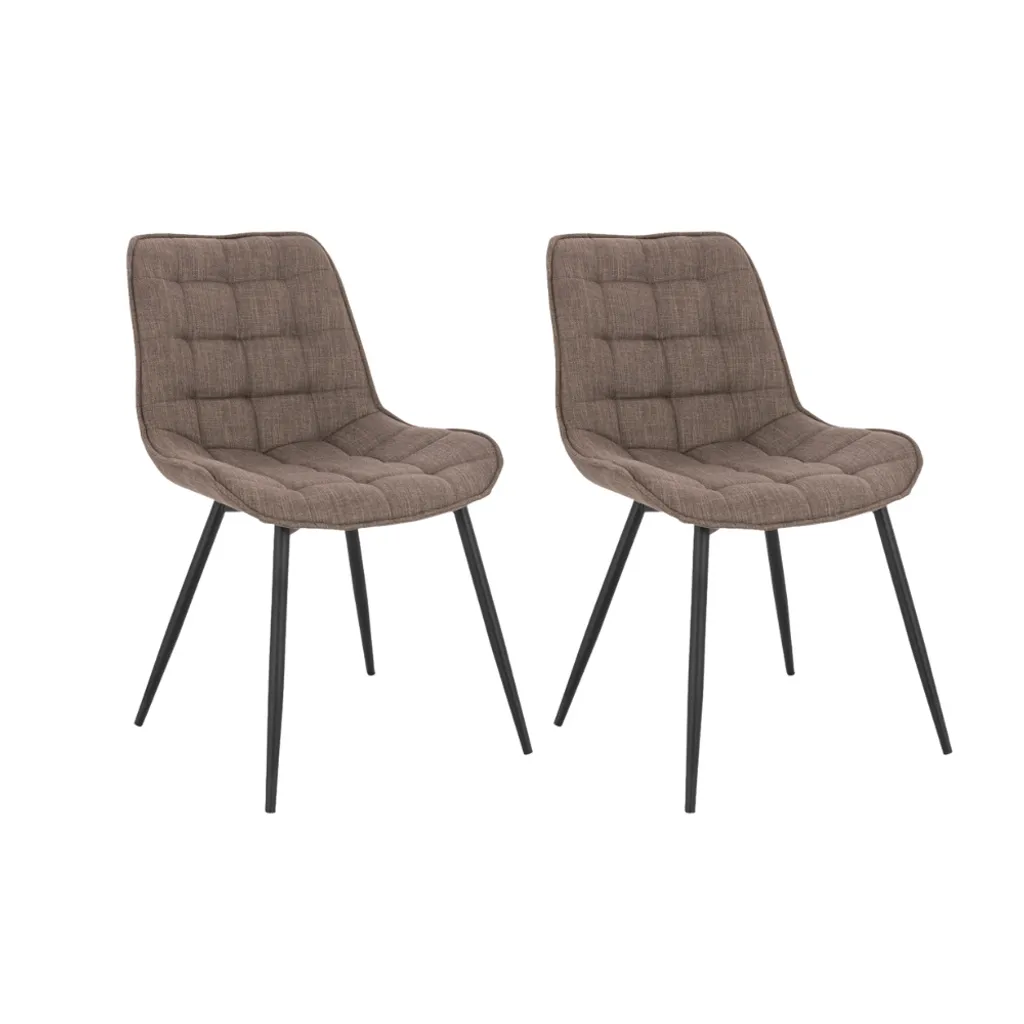 Chaise de cuisine IKALO grise lot de 2 pour repas et séjour confort