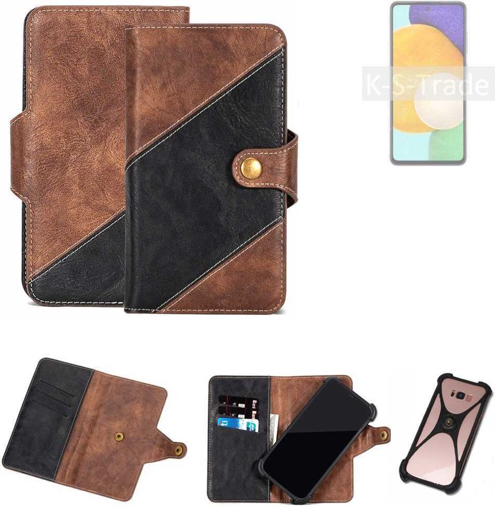 K-S-Trade Handyhülle Schutzhülle Bookstyle Case kompatibel mit Samsung Galaxy A52 5G Klapphülle Cover Hülle Schutztasche 1x