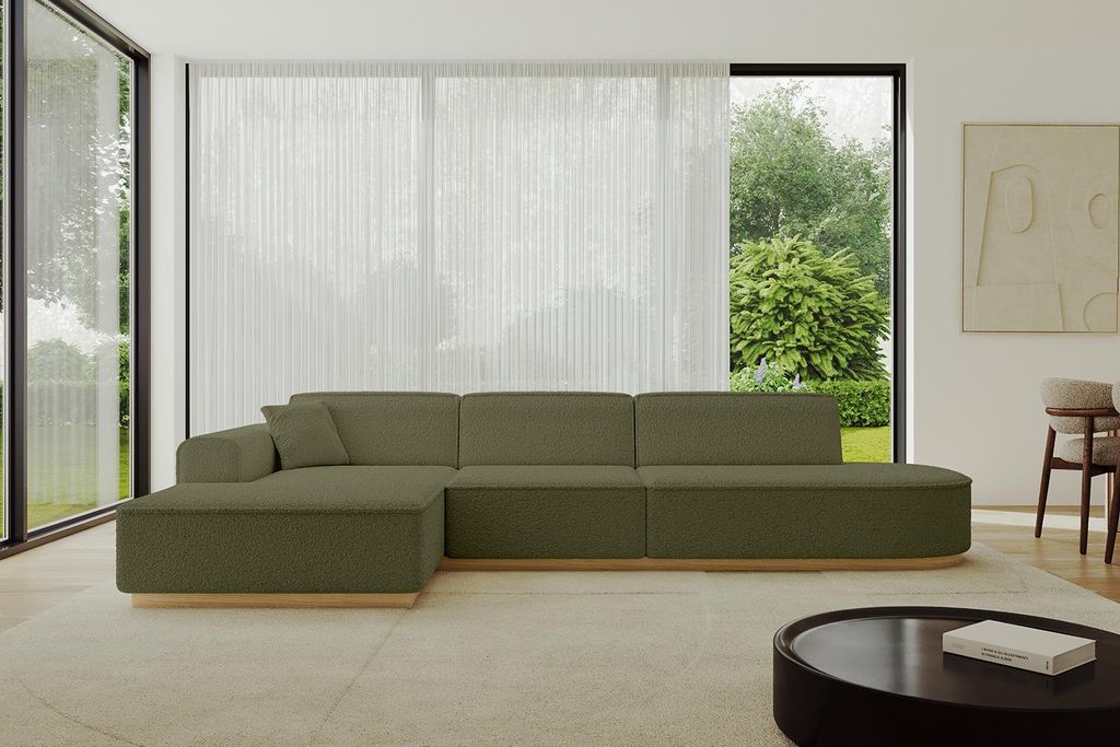 ALTDECOR Ecksofa in L-Form IREA-L2-v2 327x165x80 cm Grün Corner Sofa Eckcouch Couch Wohnlandschaft Cauchsofa