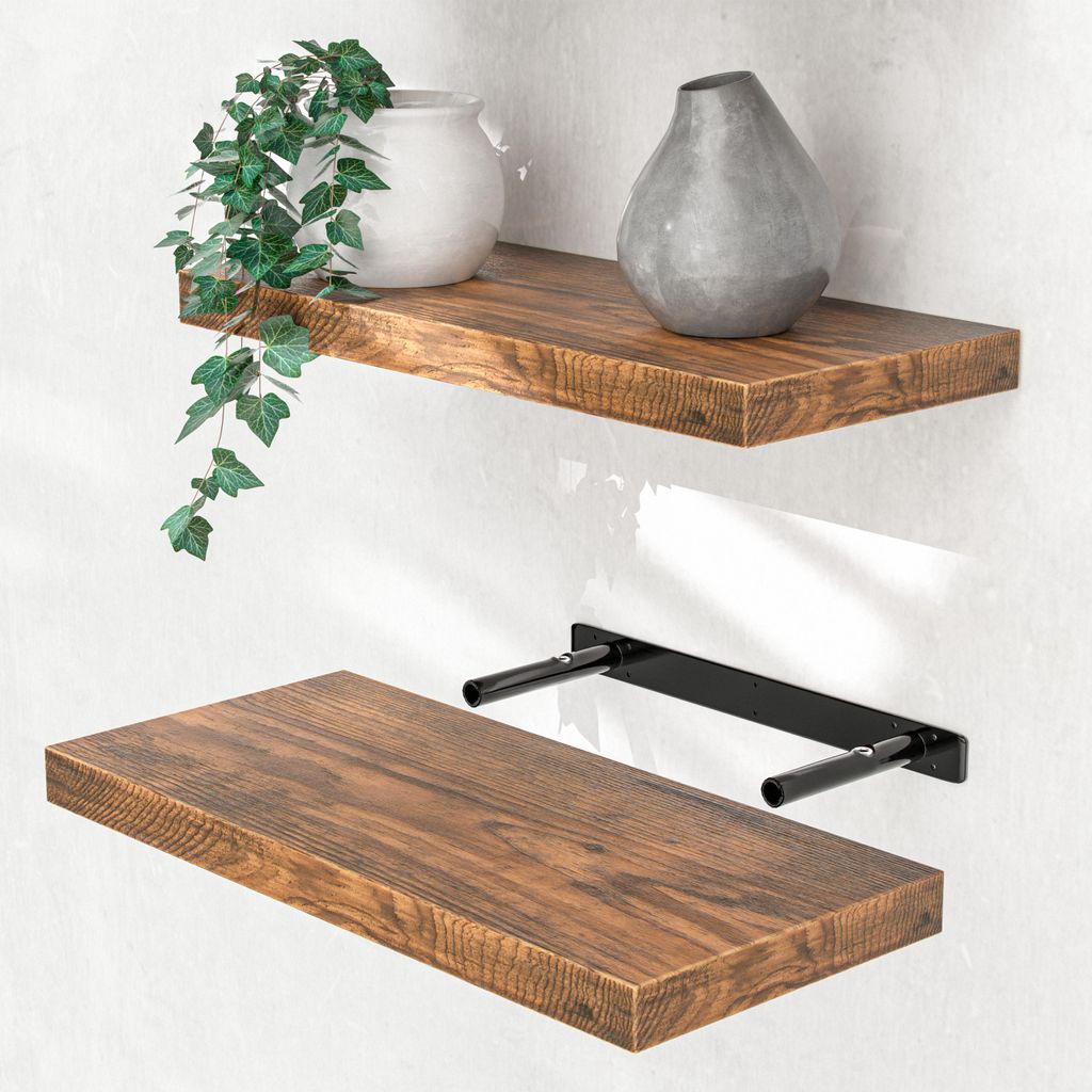 CASARIA® Étagère murale flottante chêne foncé 50 cm MDF Image du produit 
