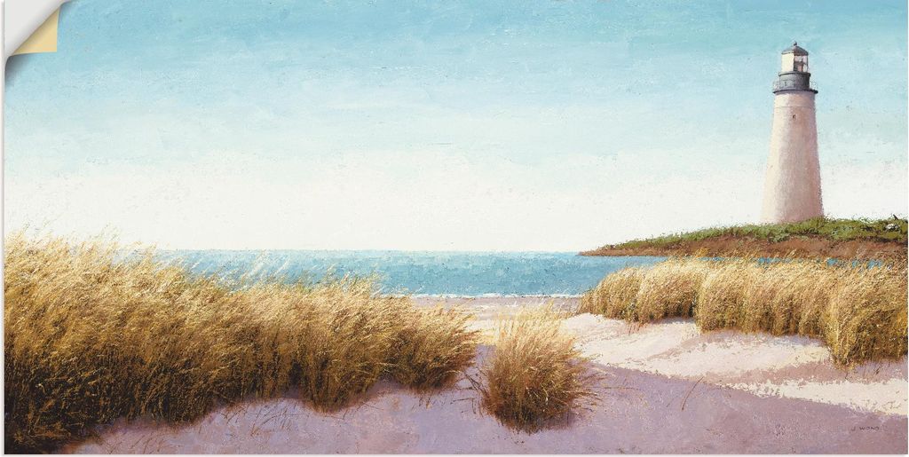 ARTland Wandbild, selbstklebend Leuchtturm am Meer Größe: 150x75 cm