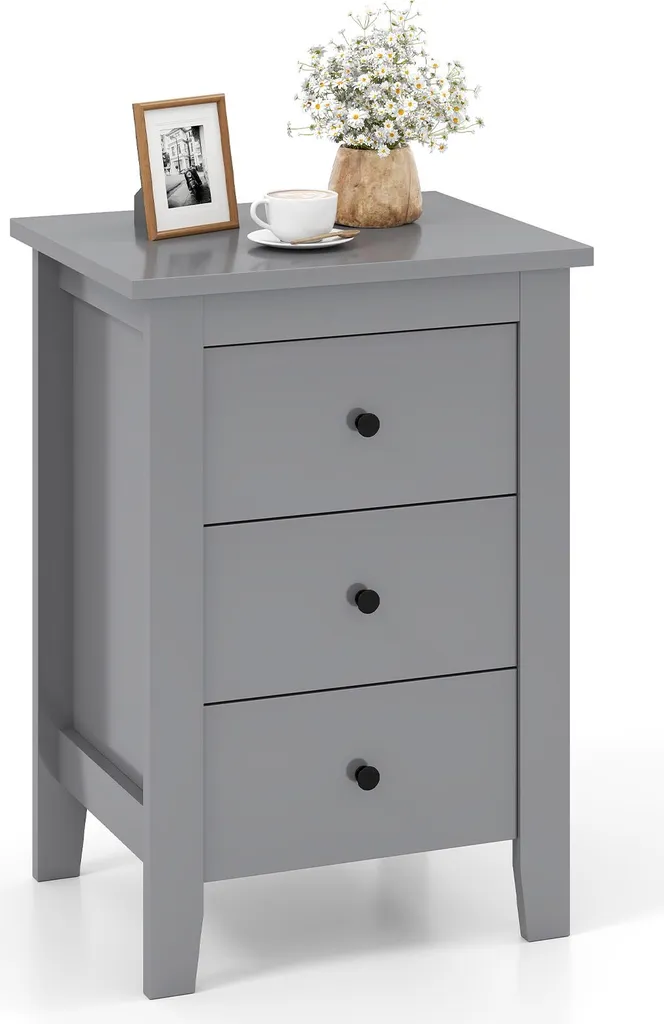 Petite commode de chambre grise 3 tiroirs pour optimiser votre rangement