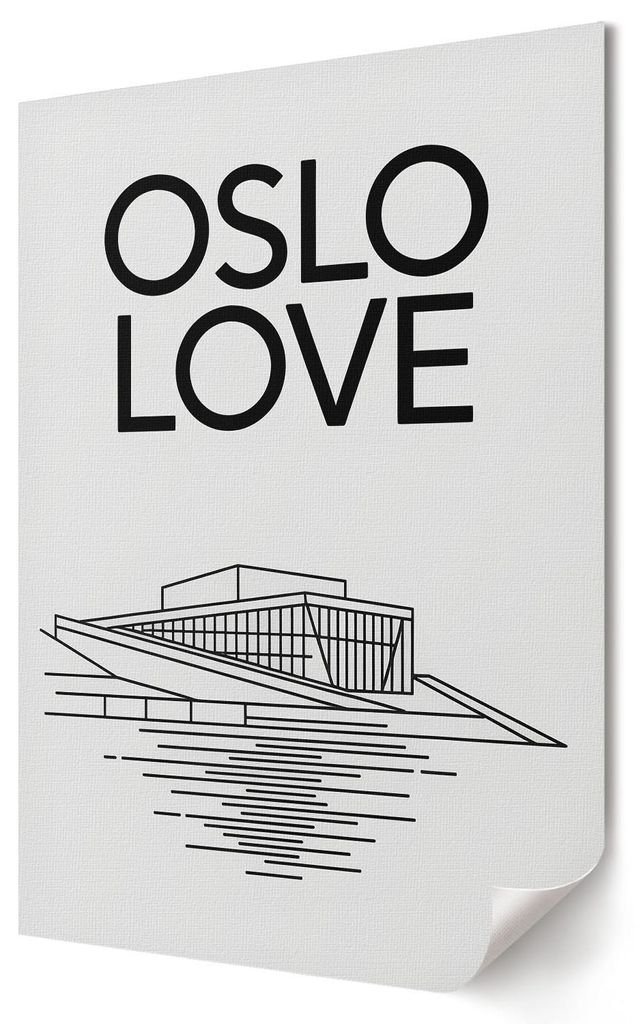 Oslo-Illustration- Kunstdruck A1 (59x84 cm) - Modern, ausdrucksstark, geometrisch- Wandbild für Wohnzimmer Schlafzimmer & Flur, Modernes Poster Wa...