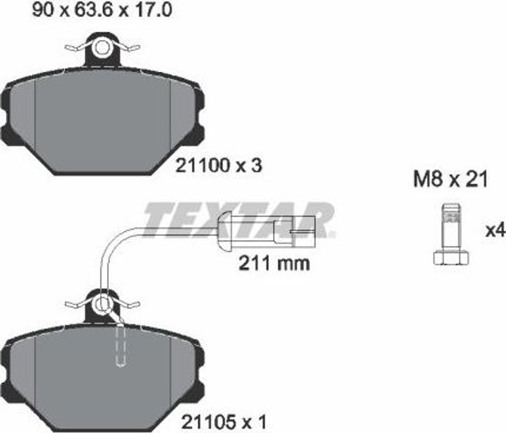 TEXTAR Bremsbeläge Satz Vorne für FIAT TIPO (160) 2110005
