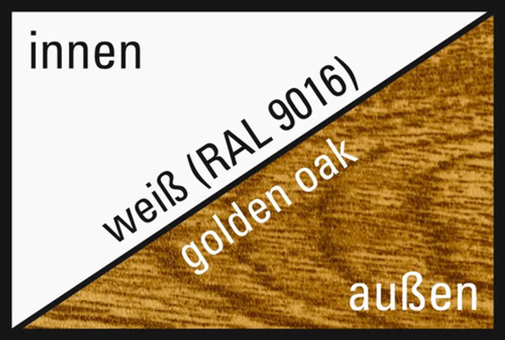 ARON Basic+ Kunststofffenster Festelement 40x120 cm Golden Oak (Förderfähig)