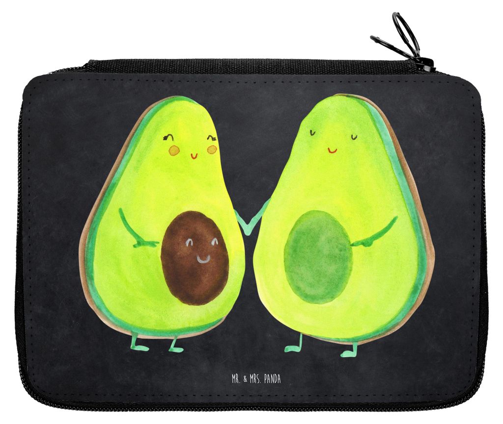 Mr. & Mrs. Panda Bleistiftetui Avocado Pärchen - Kreidetafel - Geschenk, Stifteetui, Babyshower, Schlampermäppchen, Liebe, Federmäppchen, Geburt...