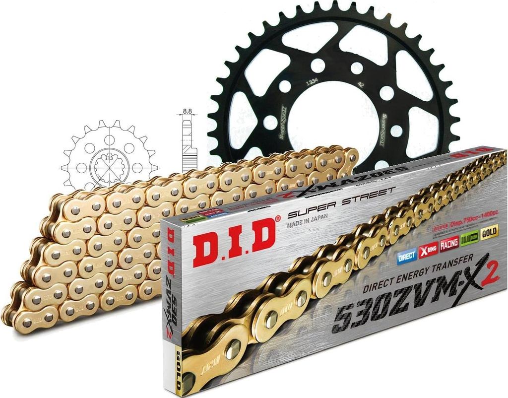 Kettensatz DID Stahl 530ZVM-X / 108 Endlos