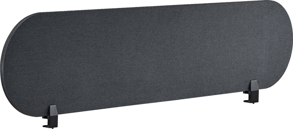 BELIANI Schreibtisch Trennwand Dunkelgrau Stoff PET Kunststoff 160 x 40 cm zum Klemmen Befestigungsklammern Schallschutz Sichtschutz Büro Home Office