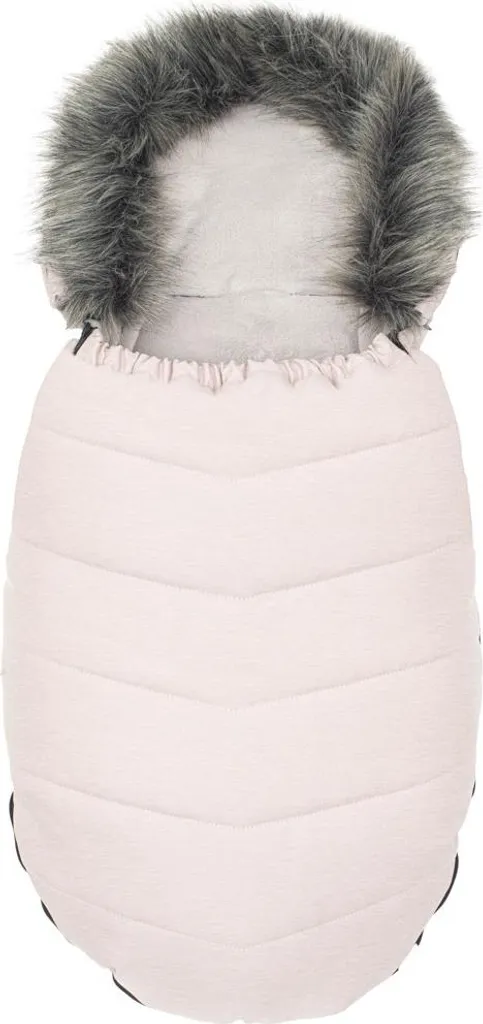 Bavoir bébé avec col en fourrure rose poudré - Accessoire chic nouveau-né