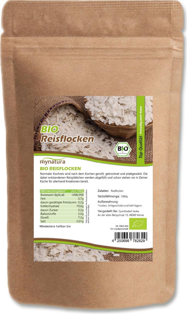 Reisflocken kaufen – glutenfreie Getreideflocken für Frühstück, Brei & Rezepte | Mynatura 3x1Kg