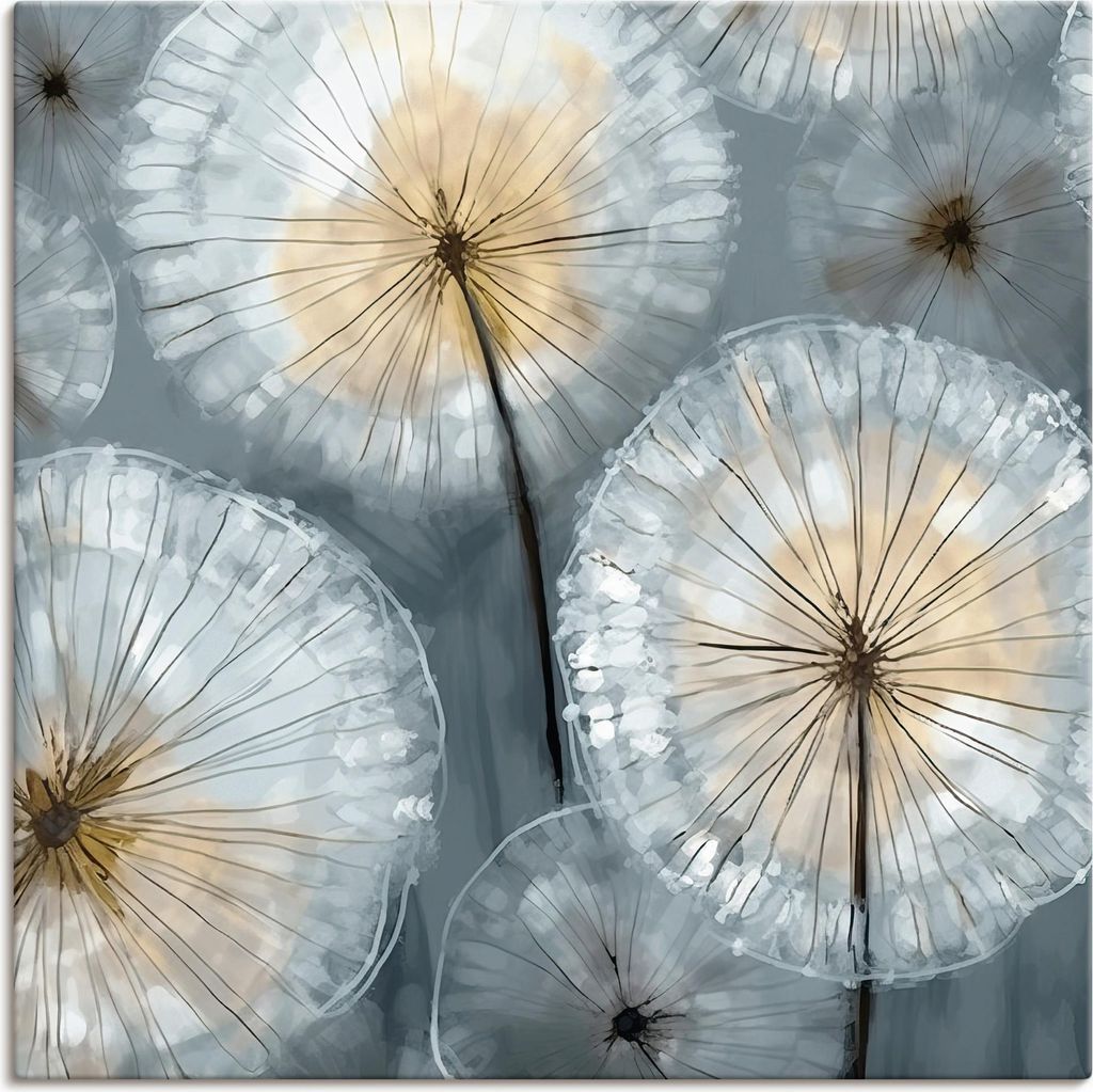 ARTland Leinwandbild Abstrakte Pusteblumen Wiese Größe: 70x70 cm