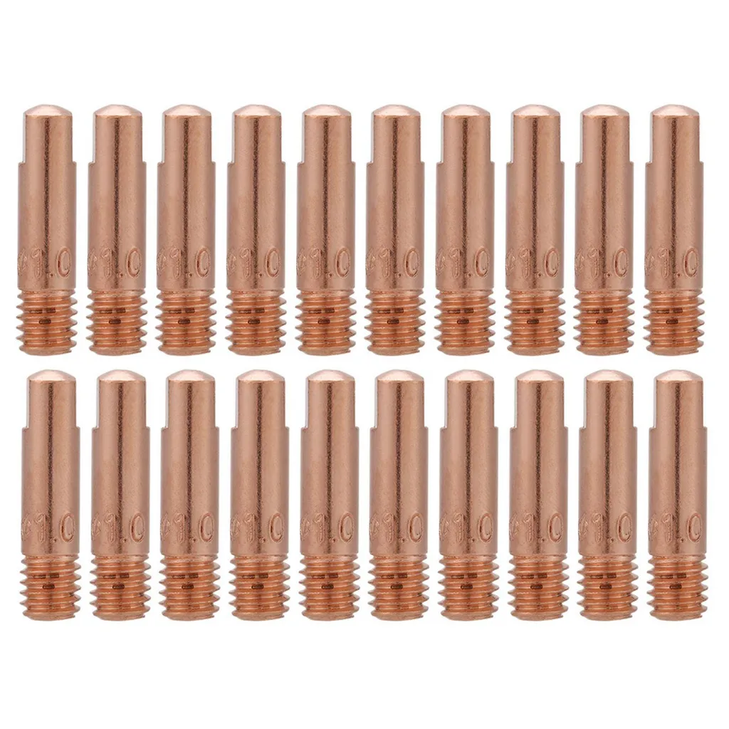 20 Punte di Contatto in Rame 1.0mm per Torcia 15AK MIG MAG Professionali