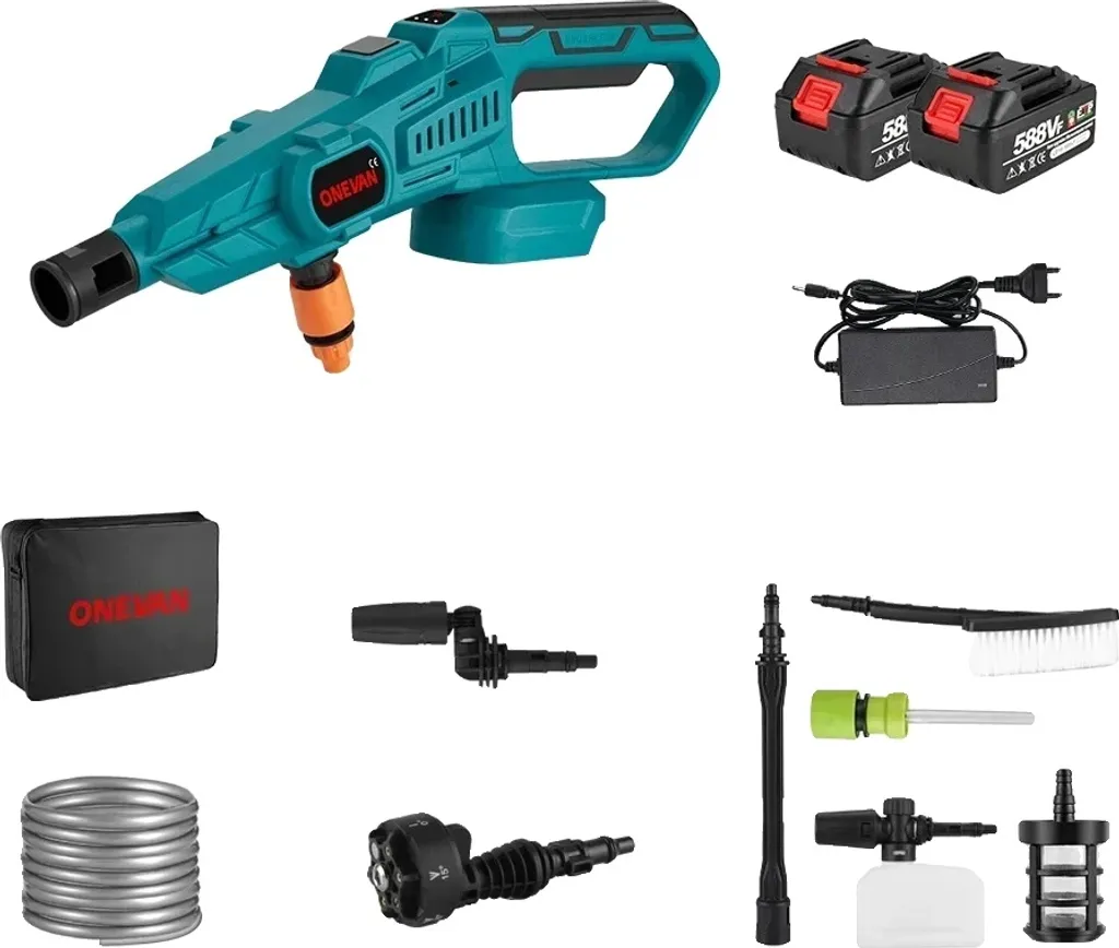 Idropulitrice Portatile 200 Bar: Potenza 3500W e Doppia Batteria