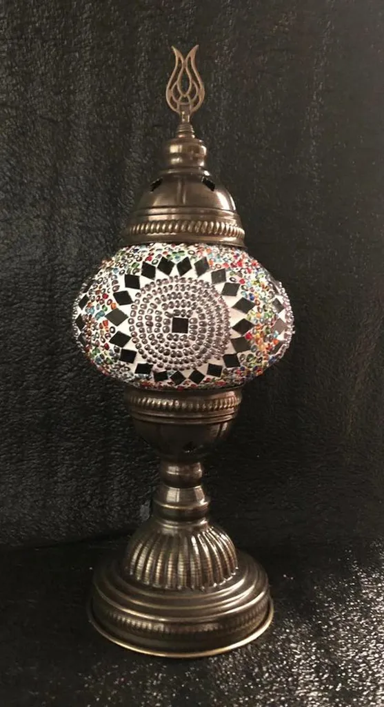 Lampe de Table Orientale Mosaïque - Veilleuse de Conte de Fées Multicolore