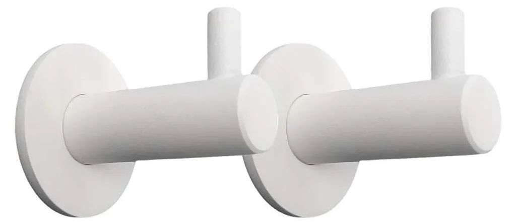 Porte-serviette blanc mat en inox 304 pour salle de bains, kit de 2 pièces