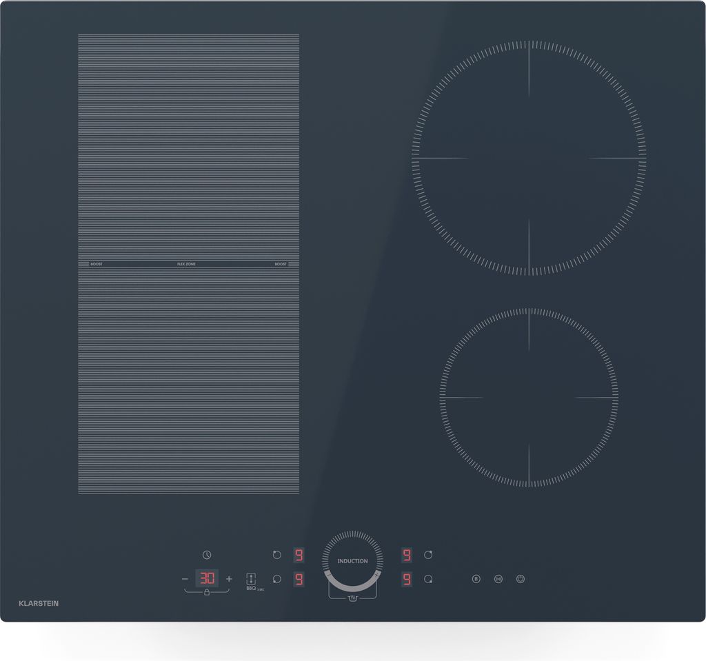 Klarstein Delicatessa 60 Induktionskochfeld – 4-Zonen-Einbaukochfeld, 7.000 W Mit Booster, Flexizone Und Kindersicherung, Anthrazit, 59-cm-Glaske...