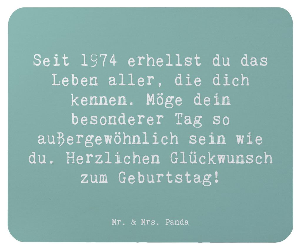 Mr. & Mrs. Panda Mauspad Spruch 1974 Geburtstag - Meeresbrise - Geschenk, Jahrgang, Mouse Pad, Happy Birthday, Geburtstagsgeschenk, laptop, pc maus...