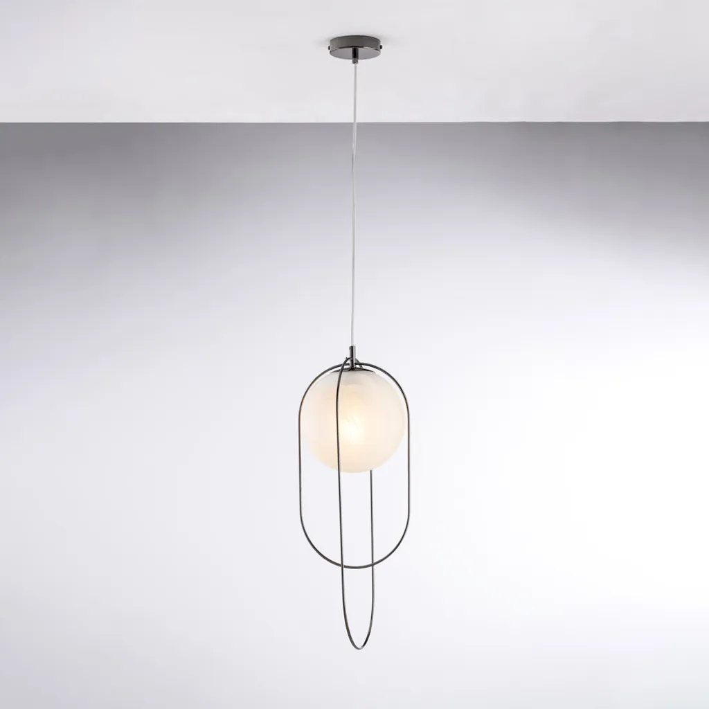 Suspension cuisine ou salon en bronze Erik sphère 20cm 1 lumière
