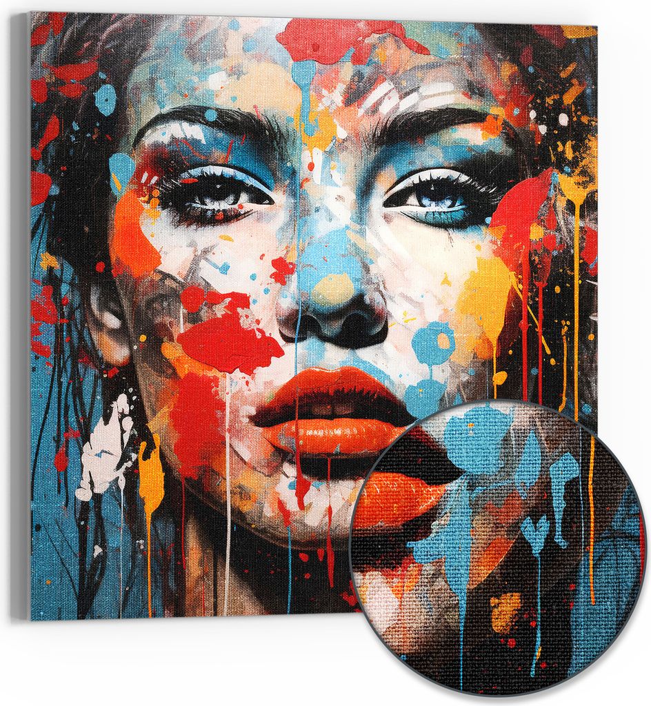 DEQOART Hybrid Leinwand Bild 50x50 cm 'Moderne Essenz' Wandbild Glas flach modern