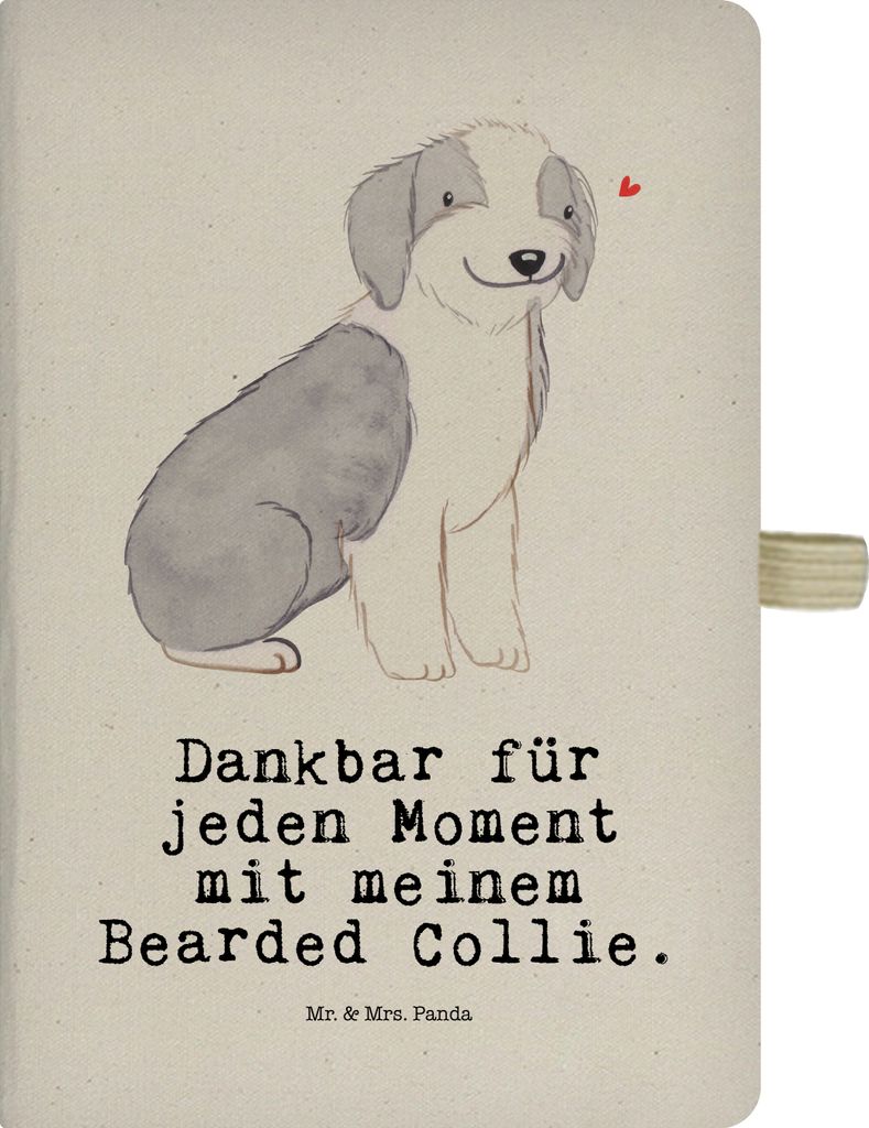 Mr. & Mrs. Panda notizbuch Bearded Collie Moment - Transparent - Geschenk, Kladde, Skizzenbuch, Tagebuch, Britischer Hütehund, Adressbuch, Journal