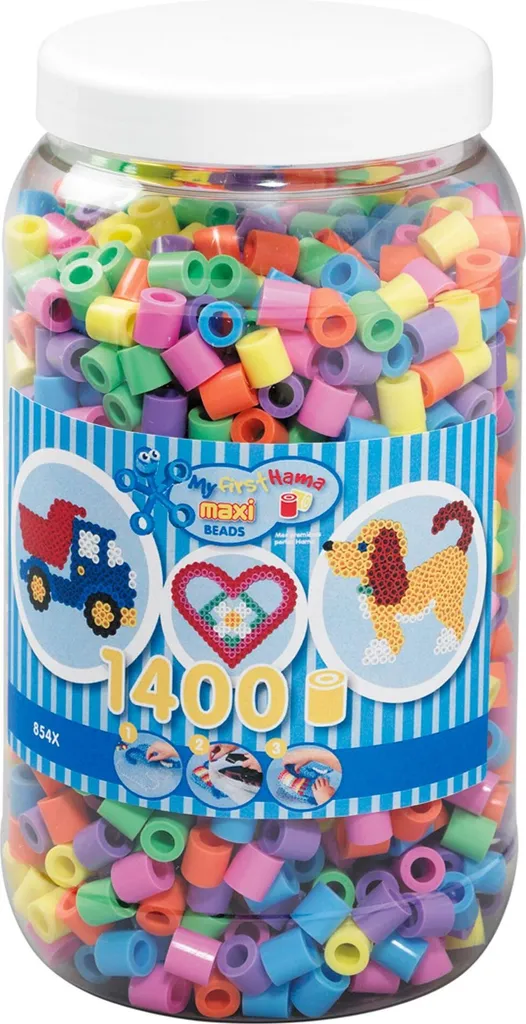 HAMA Maxi Perles Pastel 1400pcs : grosses perles faciles à manipuler