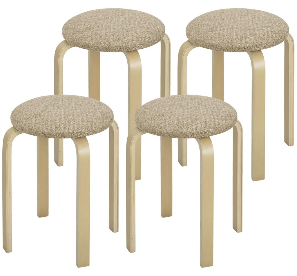 HOMCOM 4er Set Esszimmerhocker Stapelhocker Hocker mit Produktbild 