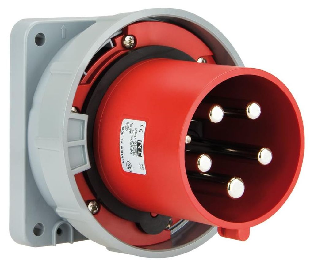Gerader Einbaustecker 125A 5-polig 400V IP66/67 645-6