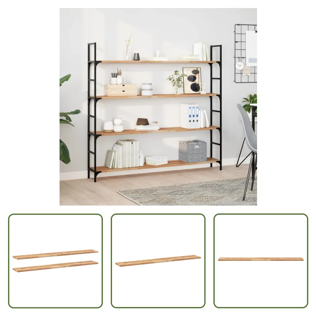 Offerta Set 2 Mensole 140cm Acacia Massiccia Olio - Prezzo Stock