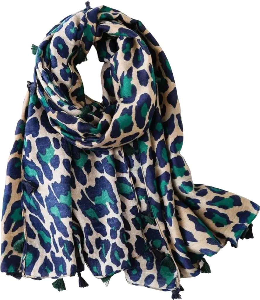 Sciarpa Isabela Verde Leopardata KP33903 - Urban Style e Calore - 1