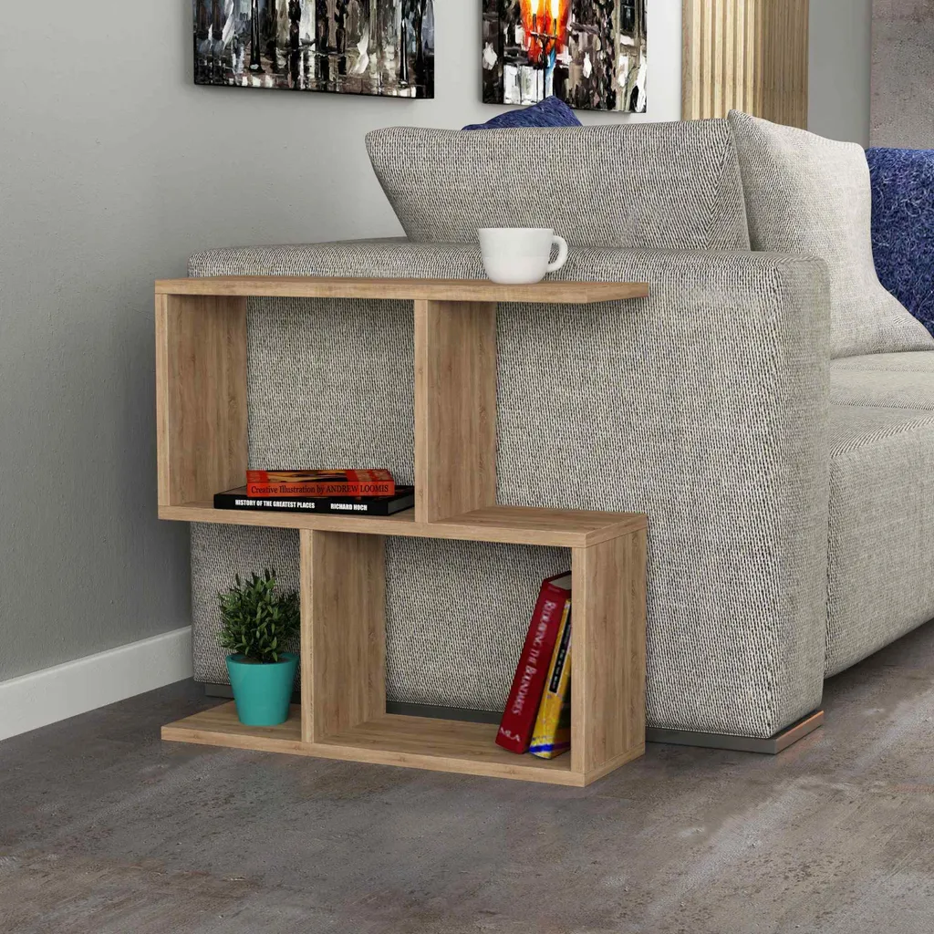 Tavolino Moderno Homemania Rovere 60x60x19,5 cm | Arredo Multiuso Salotto - 9