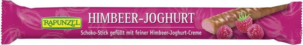 A product wrapper for a raspberry yogurt chocolate stick.