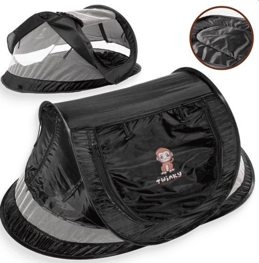 Twinky Baby Reisebett mit Matratze ab Geburt bis 3 Jahre - Babybett & Kinderreisebett für Kinder - in 2 Sekunden aufgestellt - inkl. Moskitonetz