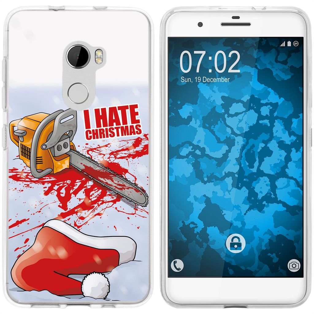 PhoneNatic Case kompatibel mit HTC One X10 Silikon-Hülle X Mas Weihnachten Hate X-Mas M8