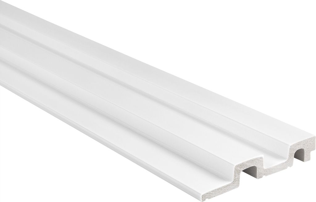 HEXIM Lamellenwand HDPS Polystyrol - Lamellen Wandverkleidung Akustikpaneele Wandpaneele Holz Imitat - (12 Paneele - weiß) Kunststoffpaneele Holzwand