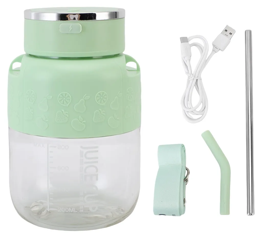 Mini blender rechargeable 800 ml et bol centrifugeur amovible vert pomme