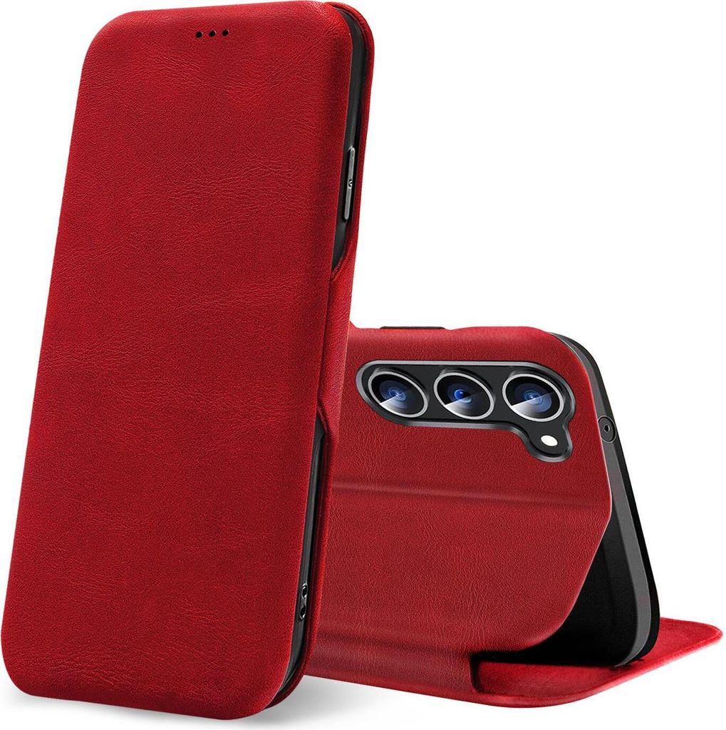Conie Retro Klapp Tasche für Samsung Galaxy S24 Plus Kartenfach Hülle Rundumschutz in Rot